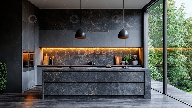高清大图下载【趣麦麦图】灰色橱柜黑色台面2