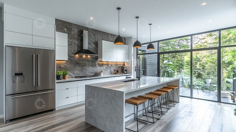 高清大图下载【趣麦麦图】白色橱柜灰色台面3