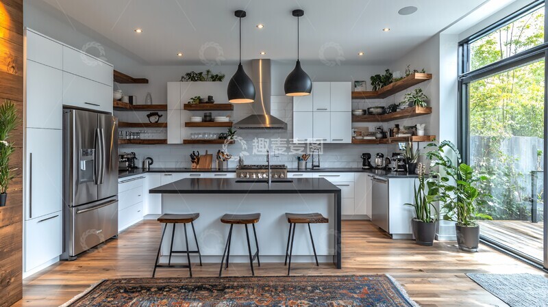 高清大图下载【趣麦麦图】白色橱柜黑色台面11