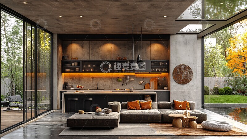 高清大图下载【趣麦麦图】工业风厨房设计13