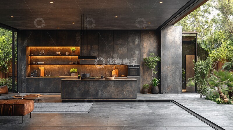 高清大图下载【趣麦麦图】工业风厨房设计9
