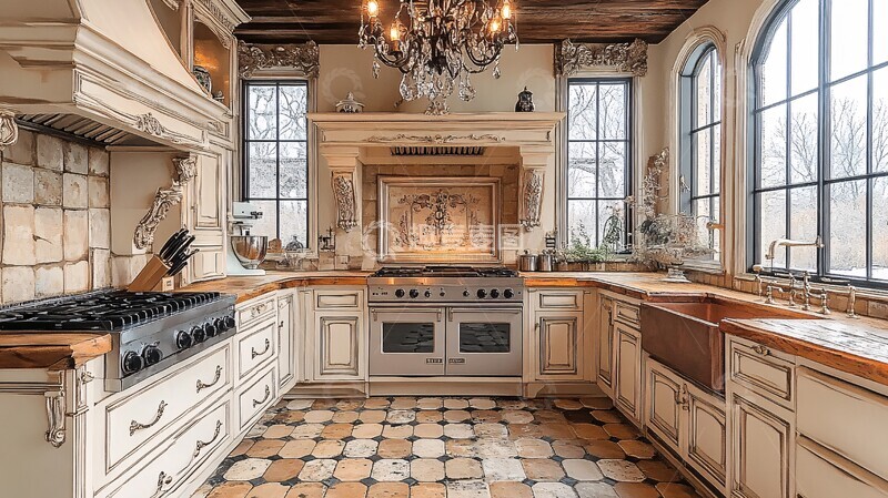 高清大图下载【趣麦麦图】木纹橱柜瓷砖地3