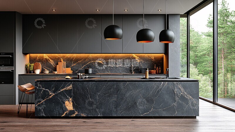 高清大图下载【趣麦麦图】灰色橱柜黑色台面12