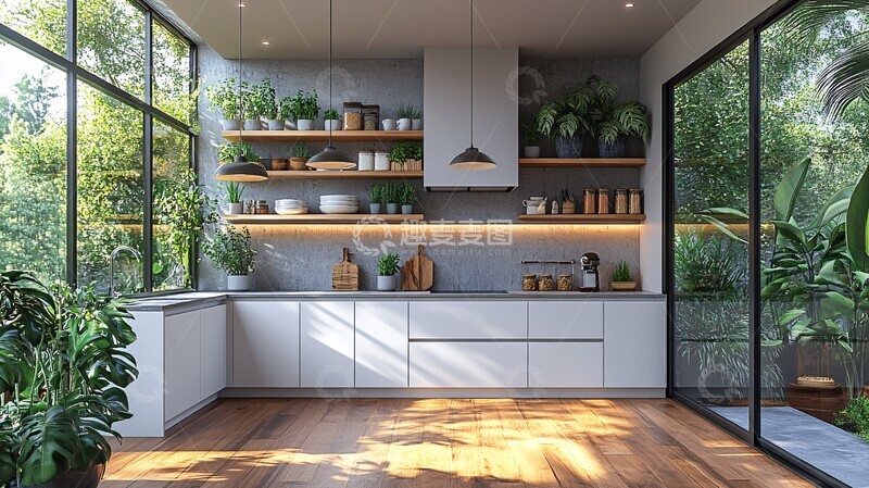 高清大图下载【趣麦麦图】白色橱柜灰色台面5
