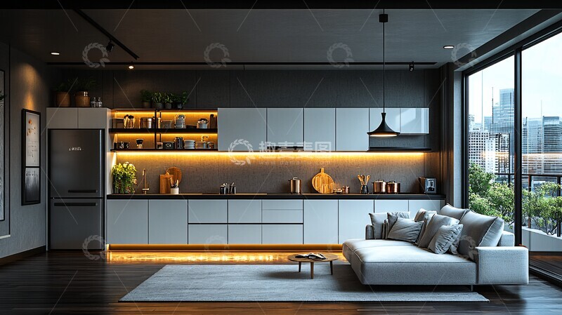 高清大图下载【趣麦麦图】白色橱柜黑色台面15