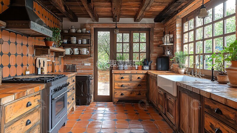 高清大图下载【趣麦麦图】木柜石台灯饰地砖2