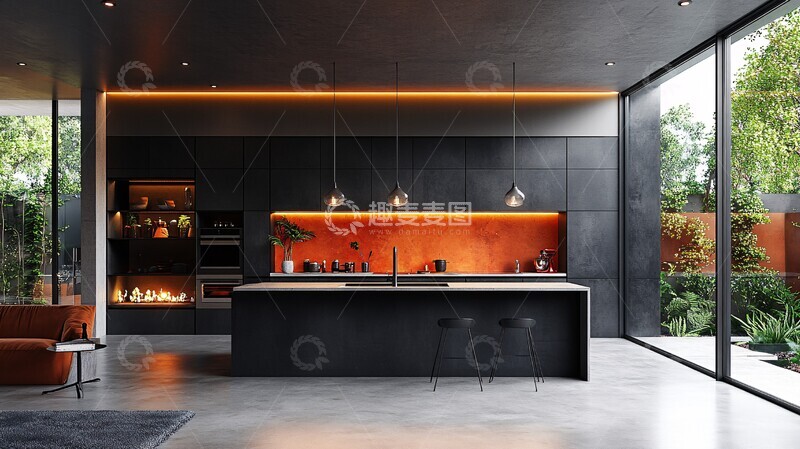 高清大图下载【趣麦麦图】工业风厨房设计28