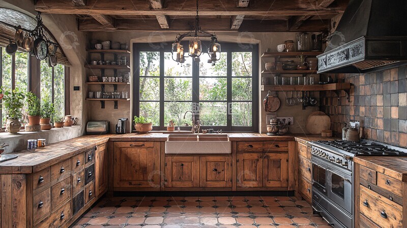 高清大图下载【趣麦麦图】木柜石台灯饰田园风