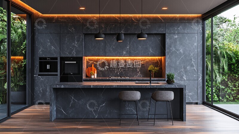 高清大图下载【趣麦麦图】灰色橱柜黑色台面11
