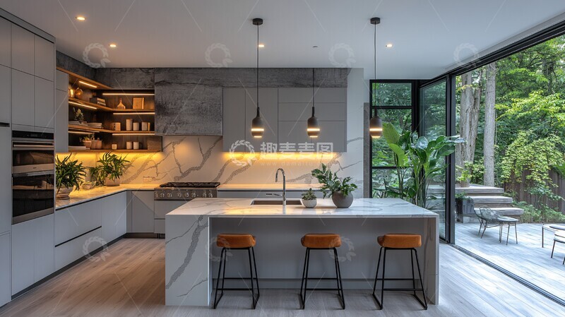 高清大图下载【趣麦麦图】灰色柜台白色台面