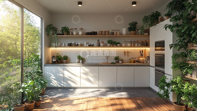 高清大图下载【趣麦麦图】白色橱柜灰色台面7