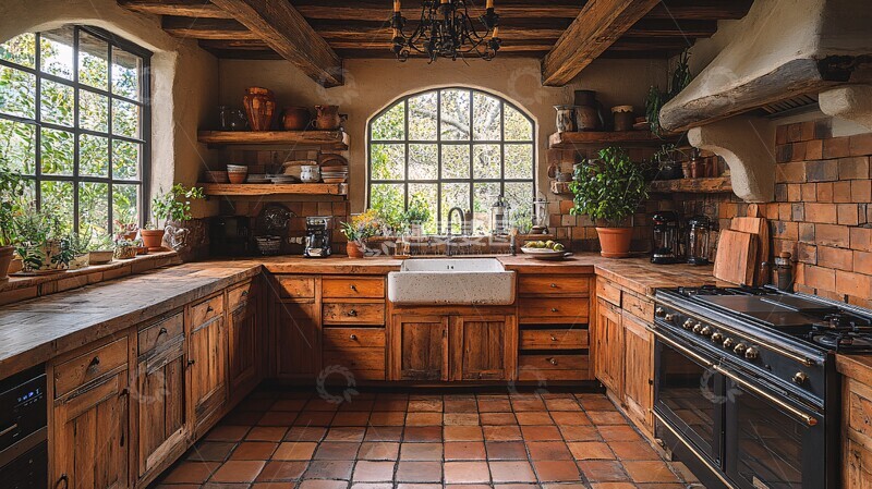 高清大图下载【趣麦麦图】木柜石台灯饰地砖3