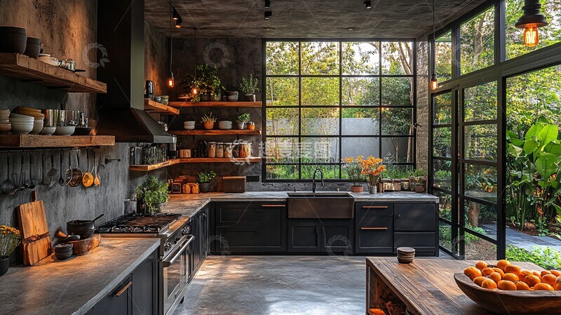 高清大图下载【趣麦麦图】工业风厨房设计27
