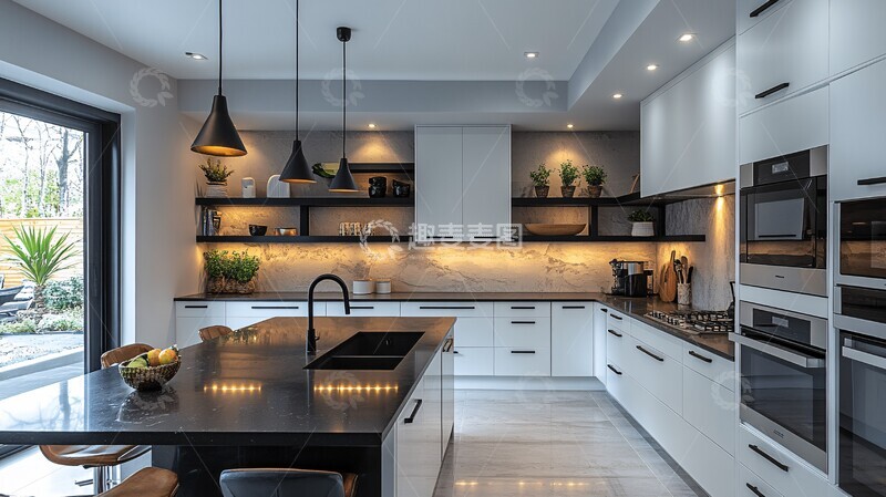 高清大图下载【趣麦麦图】白色橱柜黑色台面14