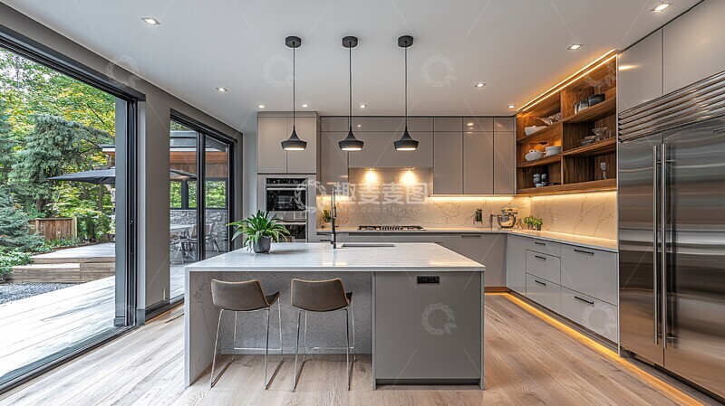 高清大图下载【趣麦麦图】灰色柜台白色台面1