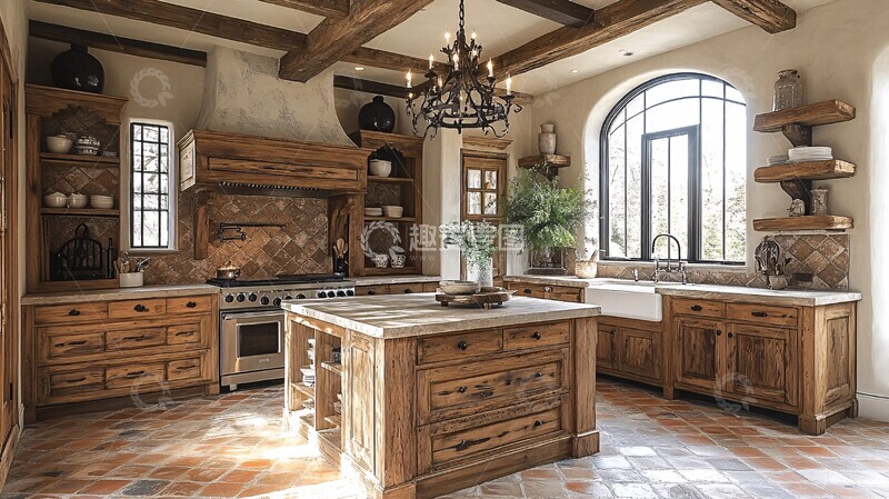 高清大图下载【趣麦麦图】木柜石台灯饰田园风2