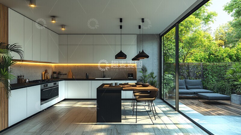 高清大图下载【趣麦麦图】白色橱柜黑色台面12