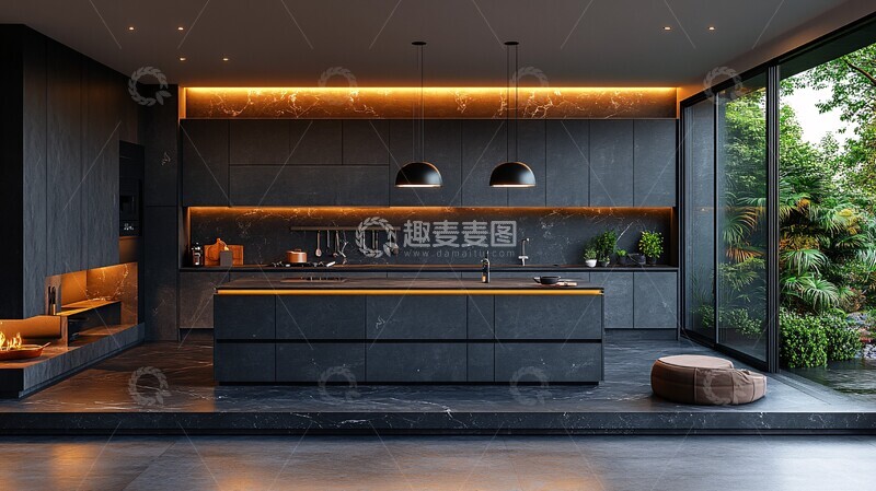 高清大图下载【趣麦麦图】灰色橱柜黑色台面10
