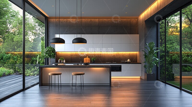 高清大图下载【趣麦麦图】白色橱柜黑色台面17