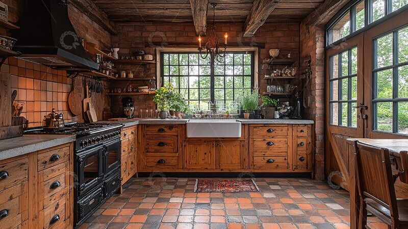 高清大图下载【趣麦麦图】木柜石台灯饰田园风3