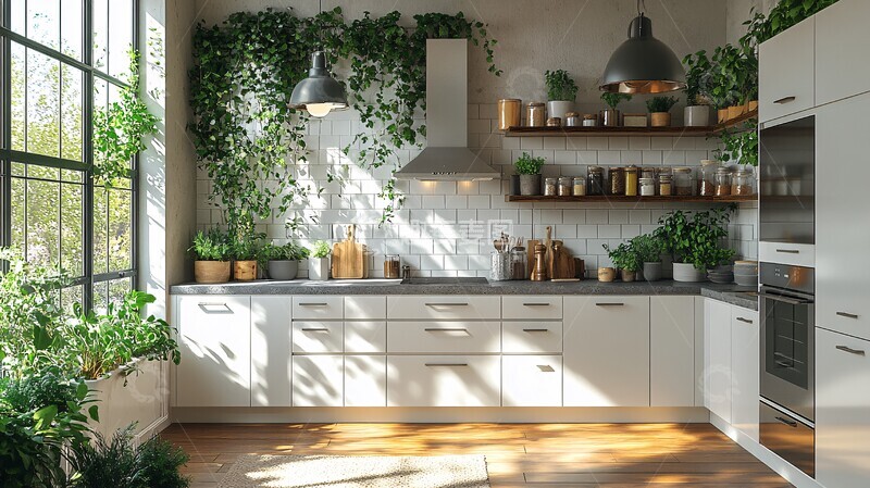 高清大图下载【趣麦麦图】白色橱柜灰色台面4