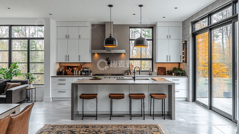高清大图下载【趣麦麦图】白厨柜灰石台面3