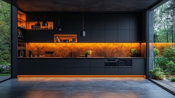 黑色橱柜金属台面2