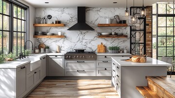 灰柜白台现代厨房1