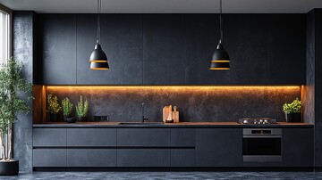 黑色橱柜金属台面3