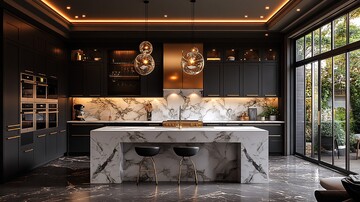 黑色橱柜金色把手3