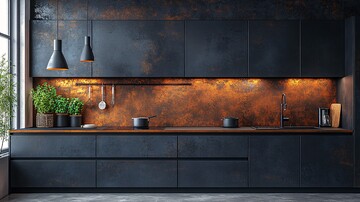 黑色橱柜金属台面1