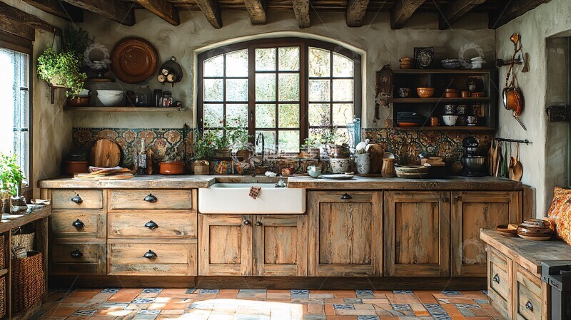 高清大图下载【趣麦麦图】木柜石台花饰吊灯3