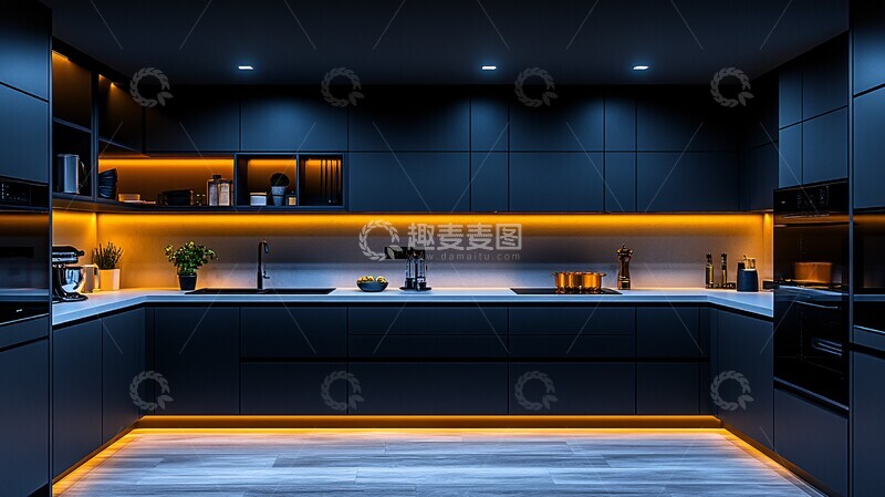 高清大图下载【趣麦麦图】黑白简约厨房6