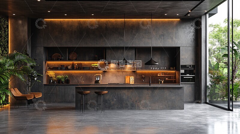 高清大图下载【趣麦麦图】工业风厨房设计22