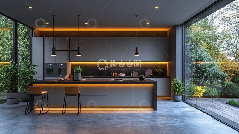高清大图下载【趣麦麦图】灰色橱柜黑色台面6