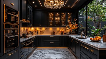 黑色橱柜金色把手7