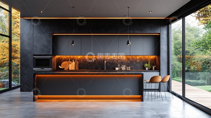 高清大图下载【趣麦麦图】灰色橱柜黑色台面7