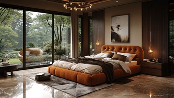 黄金床与现代艺术卧室2