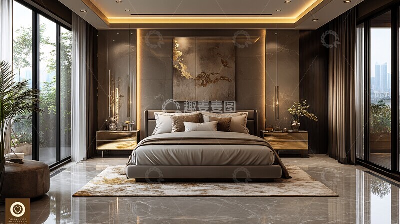 奢华现代卧室1