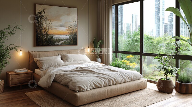 高清大图下载【趣麦麦图】北欧风卧室布置