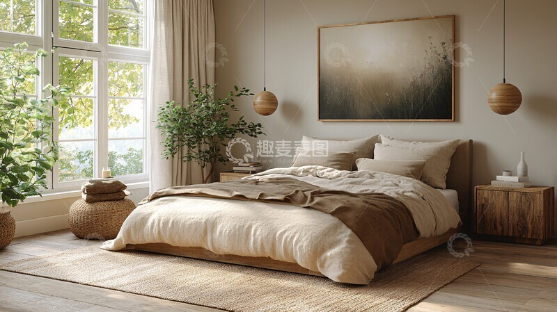 高清大图下载【趣麦麦图】北欧风卧室床头装饰3