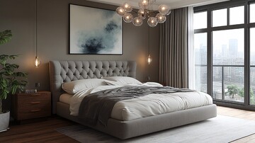 灰色床实木床头柜