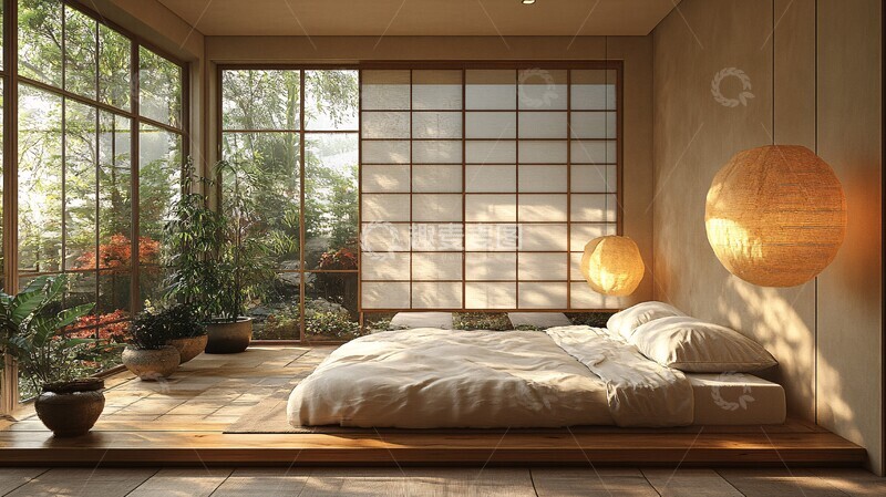 高清大图下载【趣麦麦图】榻榻米木床装饰3