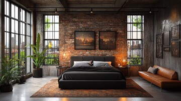 工业风卧室布置3