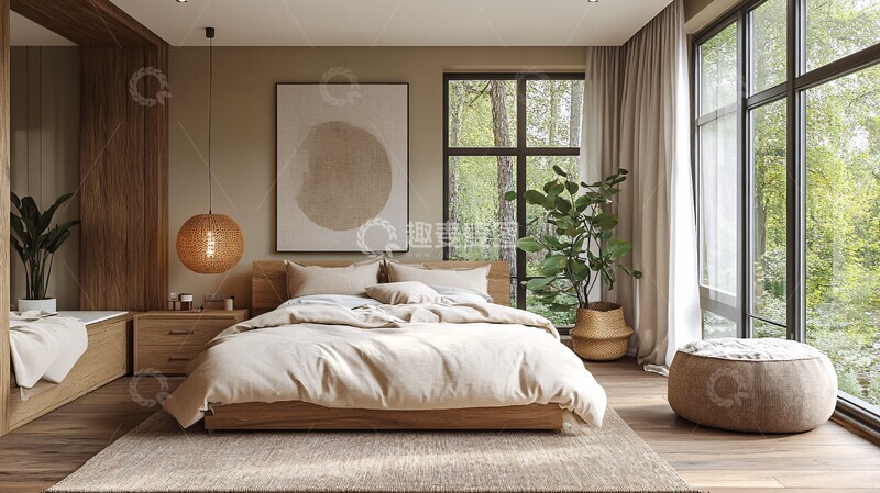 高清大图下载【趣麦麦图】北欧简约卧室1