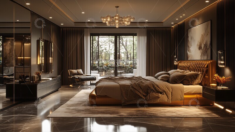 高清大图下载【趣麦麦图】黄金床榻现代风1