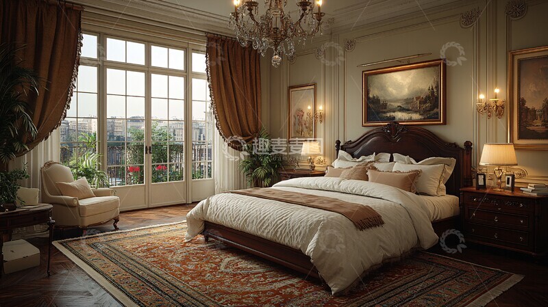 高清大图下载【趣麦麦图】古典木床卧室2