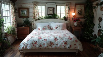 白色木床卧室布置3