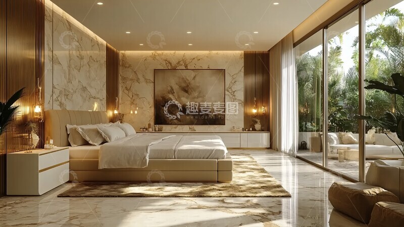 高清大图下载【趣麦麦图】黄金床与大理石卧室2