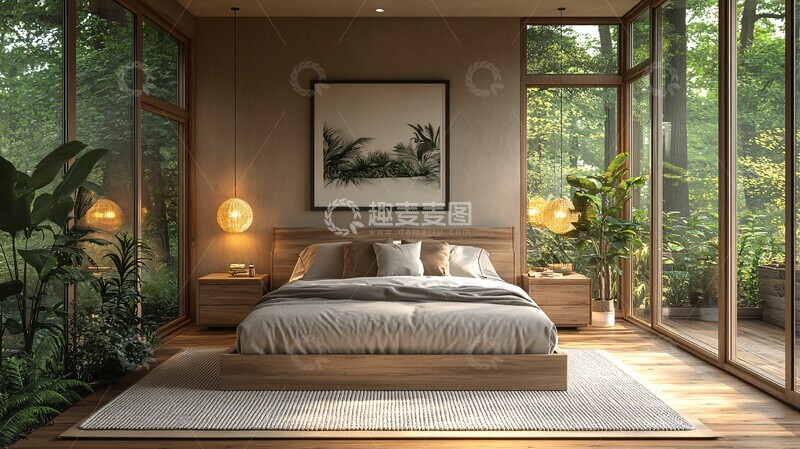 高清大图下载【趣麦麦图】木质床头灯饰1